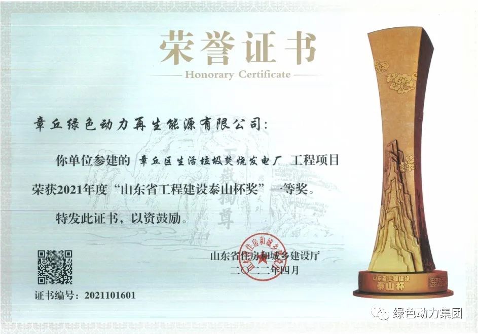东升国际章丘项目荣获“泰山杯”一等奖